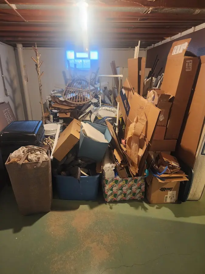 Roll-off dumpster container at job site for 20 Yard Dumpster Rental in Montville